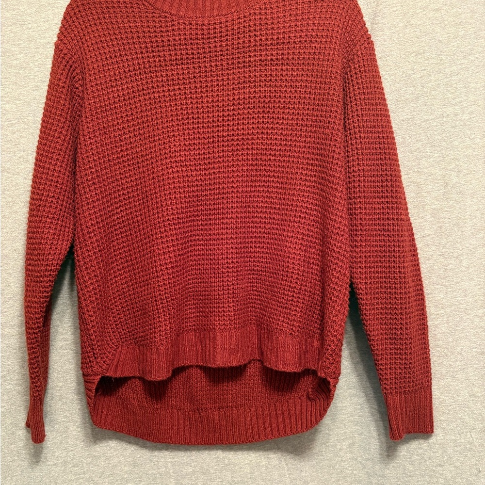 Zenana Outfitters Brick Red Crew Neck Sweater